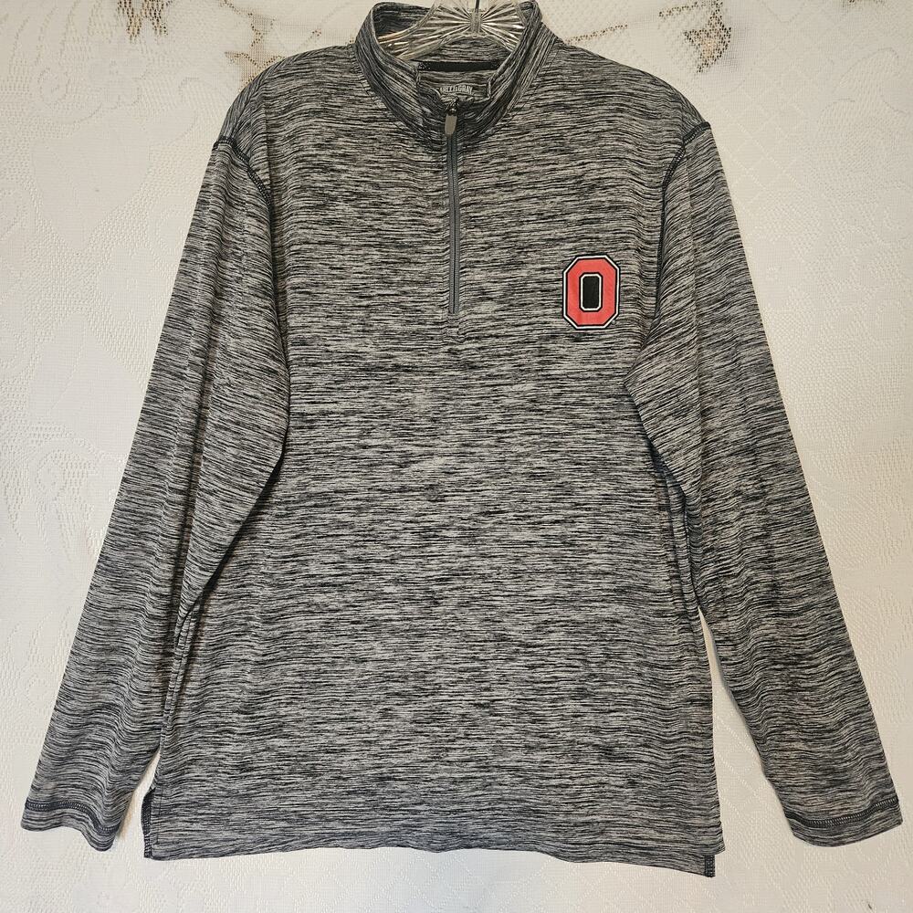 Scarlet & Gray Small 1/4 Zip Pullover Comfort Moisture Wicking Ohio State Logo